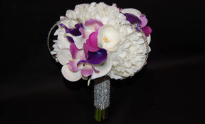 Real-touch-flowers-peonies,-callas,-orchids-purple-white
