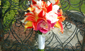 Orange,-pink-and-white-tropical-real-touch-bridal-bouquet